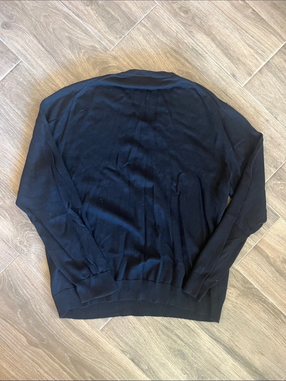 Calvin Klein Black V-Neck Argyle Pattern Sweater